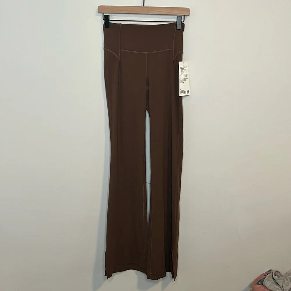 Groove High-Rise Split-Hem Flared Pant- Java - Picture 2 of 4